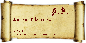 Janzer Mónika névjegykártya